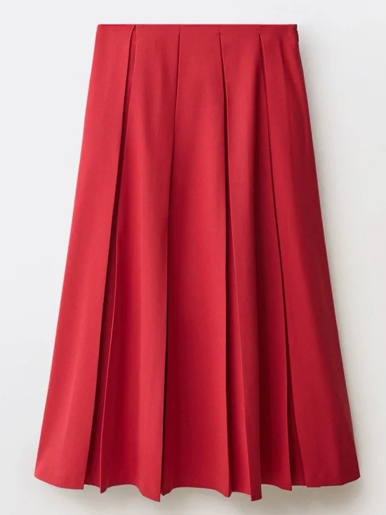 Mango Wool Blend Pleated Skirt New - Picture 6 of 6